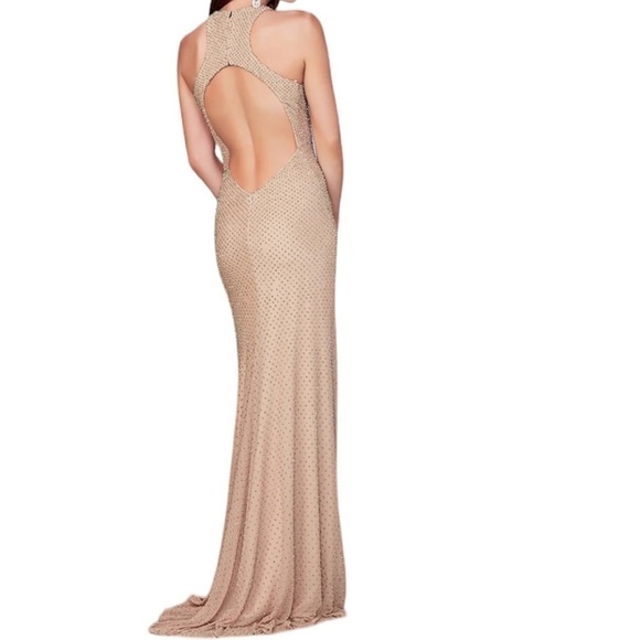 LA FEMME Open Back Beaded Gown - Picture 11 of 13